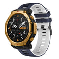 Black Buckle Two Color Silicone Watch Band