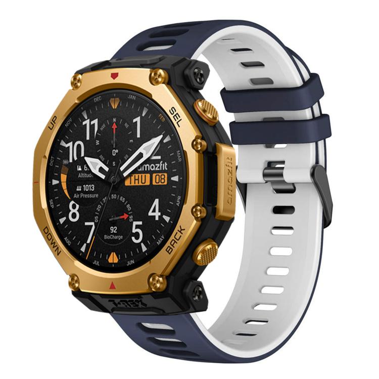 Black Buckle Two Color Silicone Watch Band