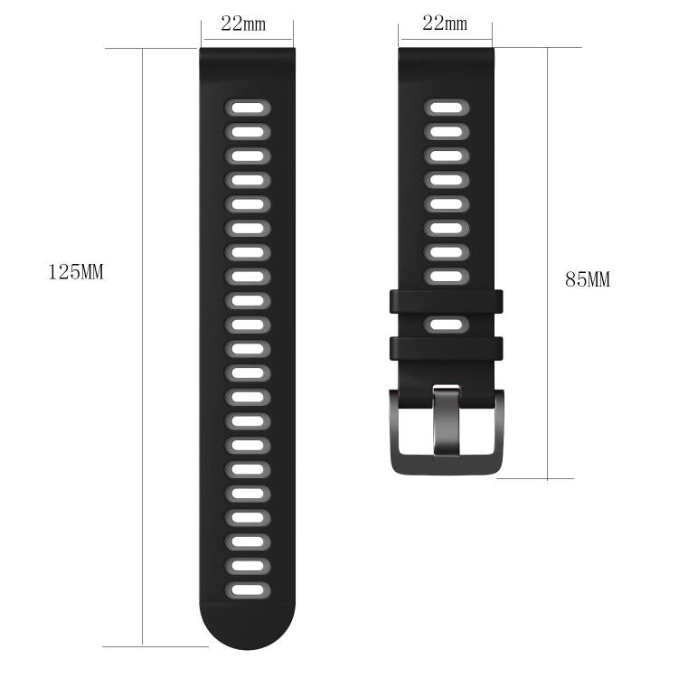 Black Buckle Two Color Silicone Watch Band