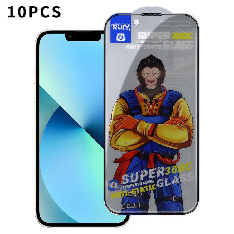10pcs Armor 300C Ultra-Curved Anti-Static Anti-Dust Silk-Screened Privacy Tempered Glass Film — For iPhone 13 Pro