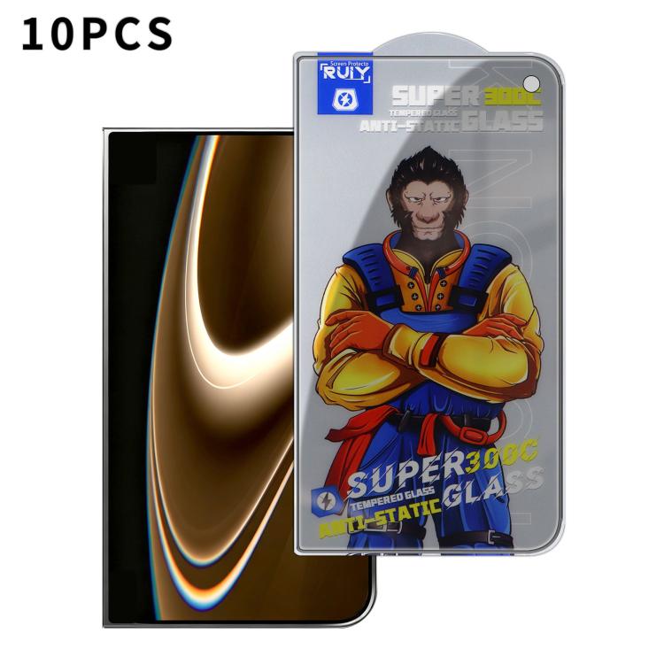 10pcs Armor 300C Ultra-Curved Anti-Static Anti-Dust Silk-Screened Privacy Tempered Glass Film