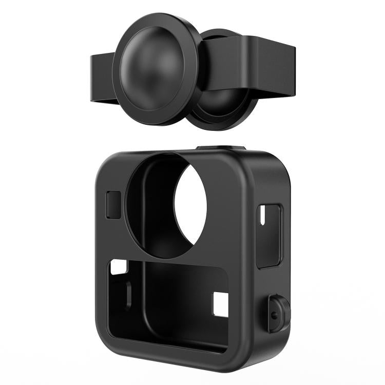 Body Silicone Protective Shell with Dual Lens Caps Cover & Strap & Battery Side Cover