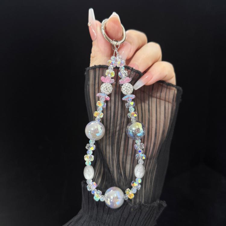 Drilled Ball Gold Leaf Pearl Crystal Necklace