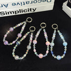 Drilled Ball Gold Leaf Pearl Crystal Necklace