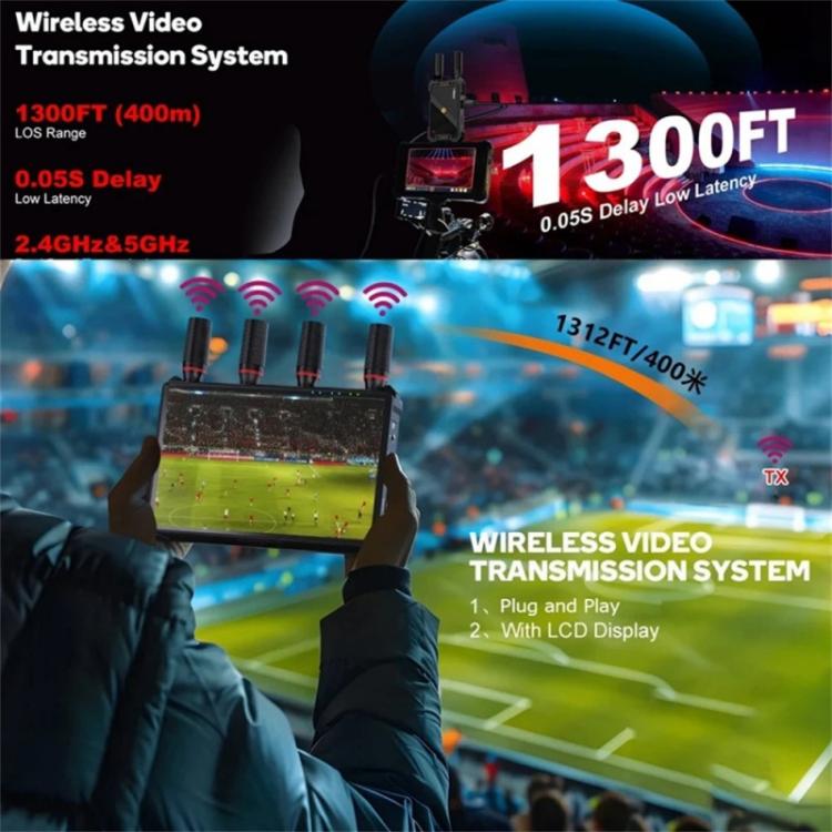 VRRIIS 085 P With LCD Display 1080P HD 400m Range Wireless Video Transmitter and Receiver Kit — view 9
