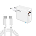 TE-PD65 GaN PD 65W + QC4.0 USB Charger with Type-C to Type-C Data Cable, EU Plug