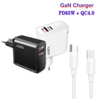 TE-PD65 GaN PD 65W + QC4.0 USB Charger with Type-C to Type-C Data Cable, EU Plug — view 4