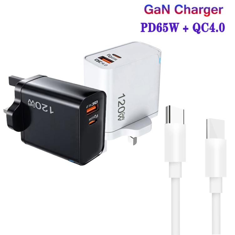 TE-PD65 GaN PD 65W + QC4.0 USB Charger with Type-C to Type-C Data Cable, UK Plug — view 4