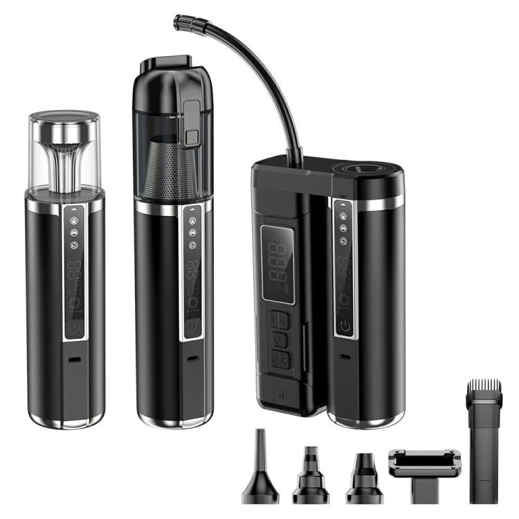 D28 Inflator Camping Light Digital Display High Suction Power Multifunctional 3 in 1 Car Vacuum Cleaner