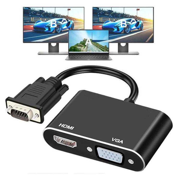 2 in 1 VGA to HDMI Adapter Splitter — VGA to HDMI