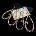 Dainty Alloy Tag Pearl Beaded Phone Chain