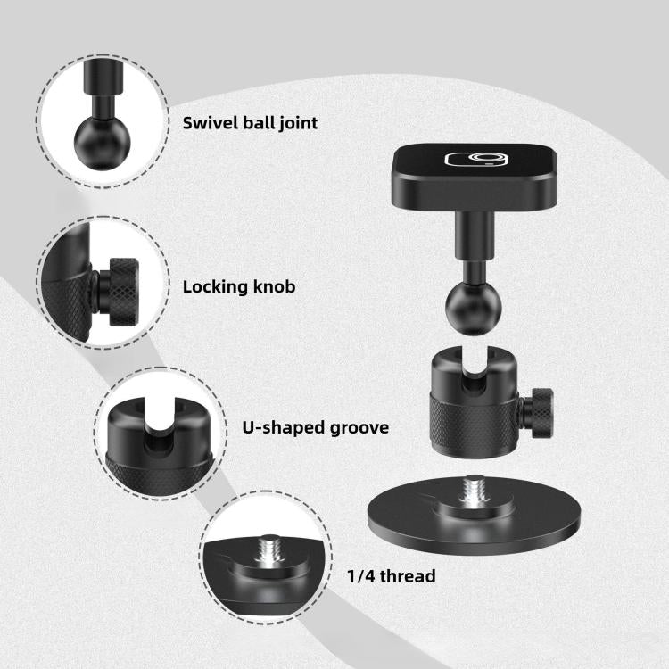 Quick Release Rotating Ball Head Magnetic Desktop Mount Base