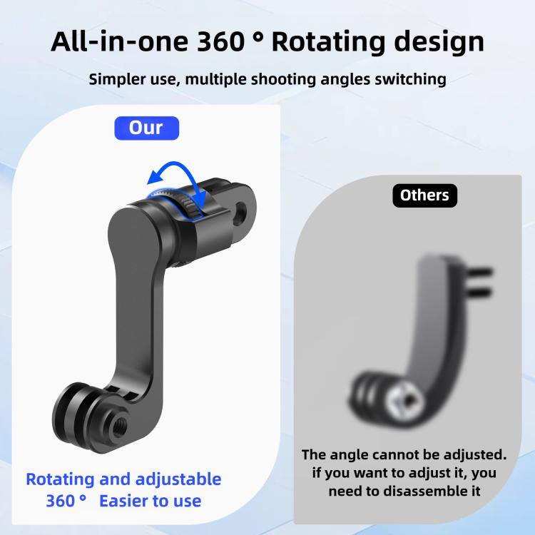 Centre Mounted Vertical Horizontal 360 Rotation Mount Adapter with Long Screw