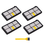 JUNSUNMAY 4pcs Sweeper Clean Filter with Brush for iRobot Roomba 800 / 900 Series