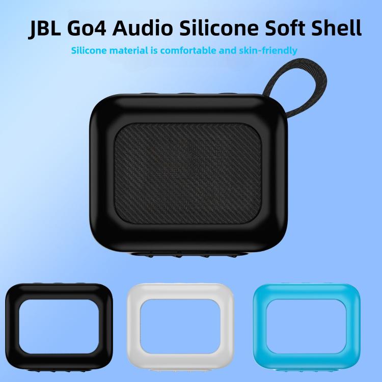 For JBL GO4 Outdoor Bluetooth Speaker Soft Silicone Drop-Proof Protective Case — White