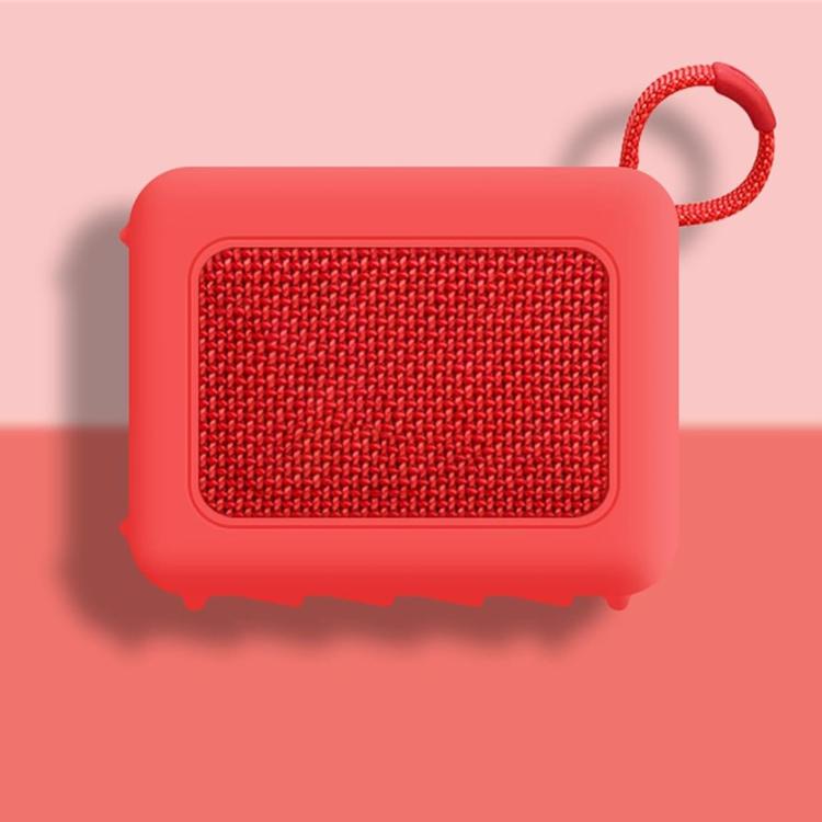 For JBL GO4 Outdoor Bluetooth Soft Silicone Drop-Proof Speaker Cover — Red