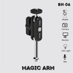 JMARY BH-06 Dual Ball Heads DSLR Camera Video Extension Bracket Aluminum Alloy Magic Arm Holder — view 3