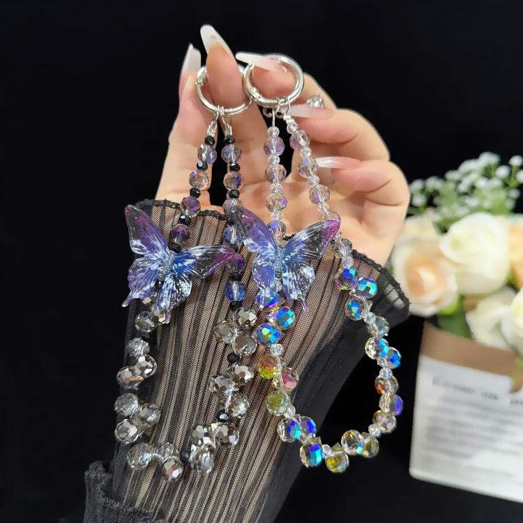 Three-Dimensional Butterfly Crystal Necklace