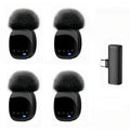 4-in-1 Wireless Lavalier Microphone System with Noise Reduction, UHF Transmission for iPhone / Android