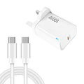 TE-PD46 GaN 100W PD 45W Fully Compatible Charger with Type-C to Type-C Data Cable，UK Plug