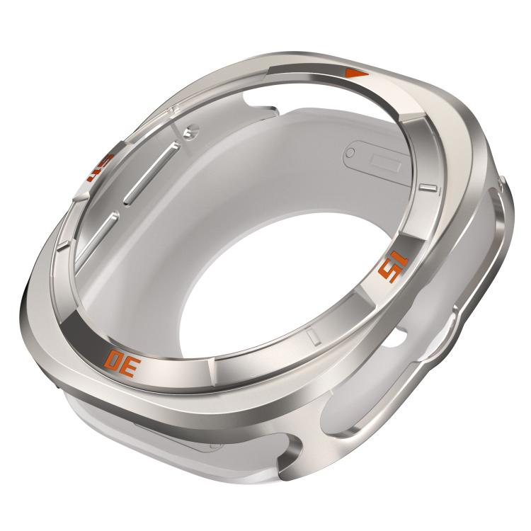 Time Pattern Metal Aluminium Alloy PC Watch Protective Case — Titanium Orange Oil