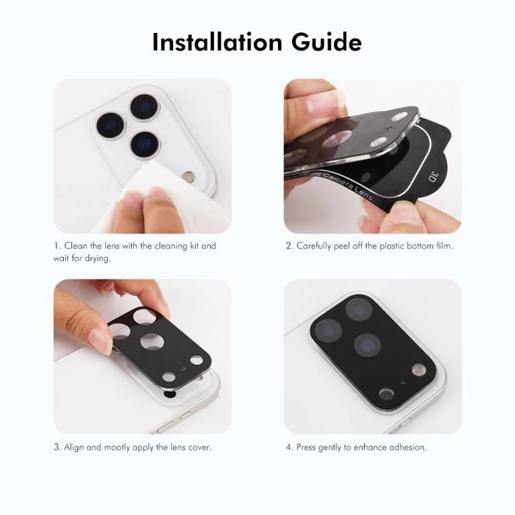 2pcs ENKAY Hat-Prince Black 9H Rear Camera Lens Tempered Glass Film