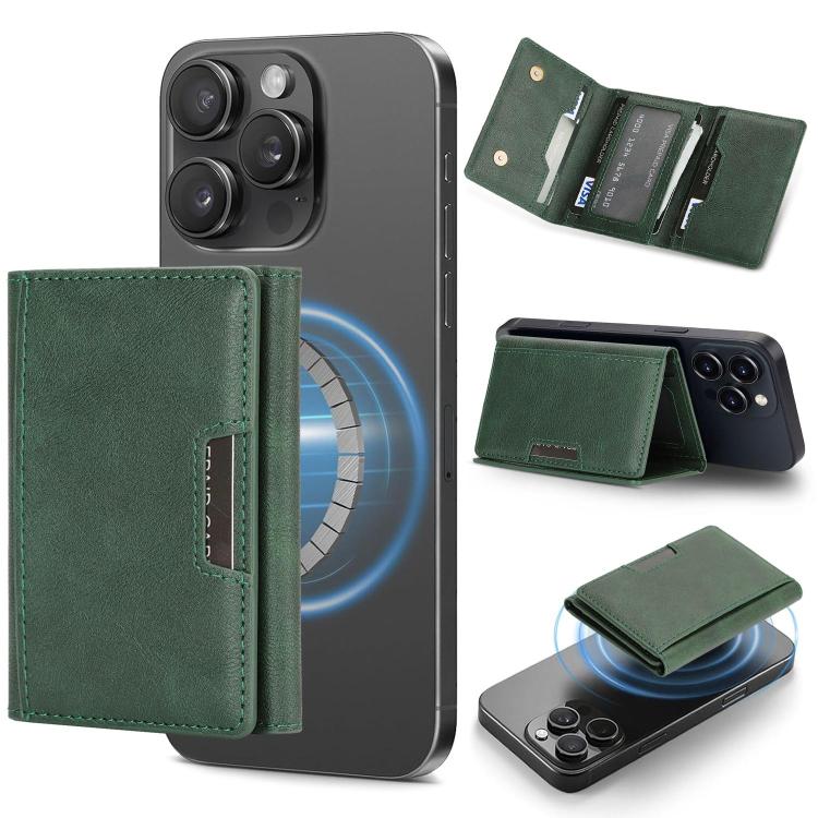 Tri-Fold Magnetic Vegan Leather Card Bag