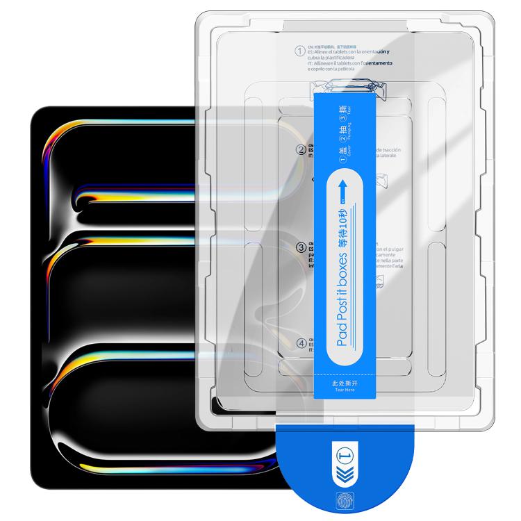Easy Install Box Dust-Free Curved Edge HD Tempered Glass Film — For iPad Pro 13 2025 / 2024