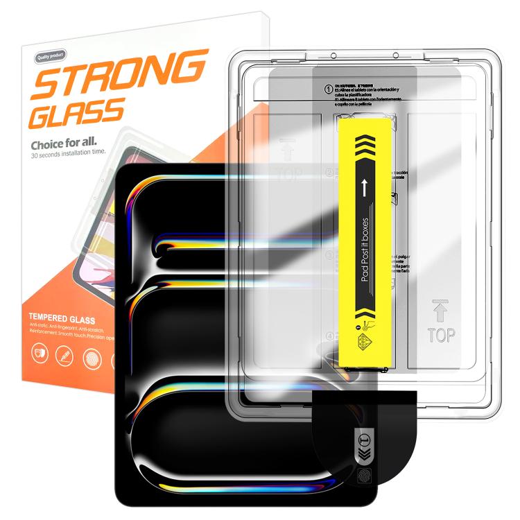 Easy Install Box Dust-Free HD Curved Edge Anti-Fingerprint Tempered Glass Tablet Film — For iPad Pro 13 2025 / 2024