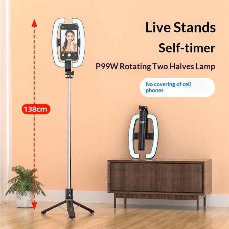 P99W For Live Streaming Selfie Stick Ring Light Phone Tripod Stand Remote Control Beauty Fill Light — view 5