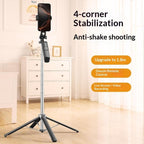 P18TK Anti-Shake Handheld Stabilizer 1.8m Extendable 4-leg Tripod Bluetooth Selfie Stick — view 5