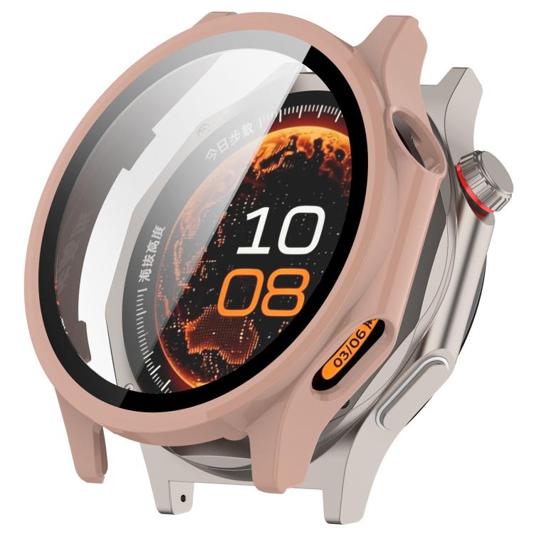 Tempered Glass Film Integrated PC Watch Protective Case — Black