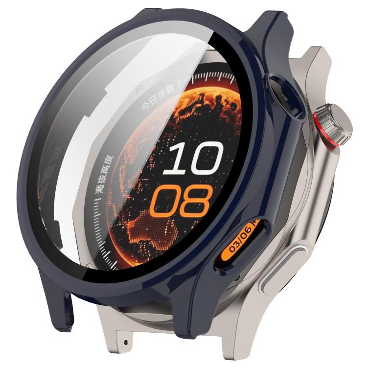 Tempered Glass Film Integrated PC Watch Protective Case — Transparent