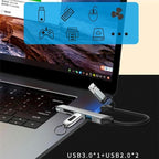 HC-77A USB-C / USB-A to USB 3.0 / 2.0 SD TF Card Reader 5 in 1 Aluminum Alloy Expansion Hub — view 3
