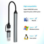 HC-77A USB-C / USB-A to USB 3.0 / 2.0 SD TF Card Reader 5 in 1 Aluminum Alloy Expansion Hub — view 5