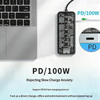 HC-87 10 in 1 USB-C Hub Gigabit Ethernet 4K HD PD 100W Charging Multi-Port Adapter — view 3