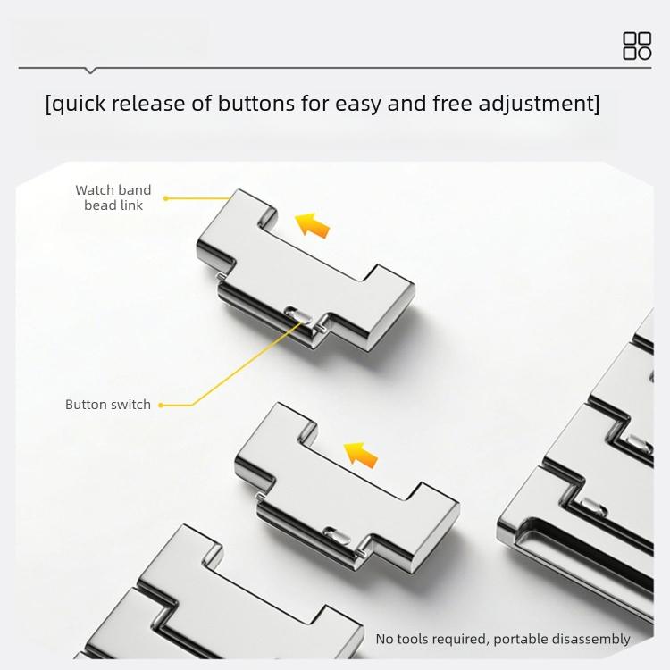 Folding Buckle Three Beads Quick Release Titanium Metal Watch Band — view 6