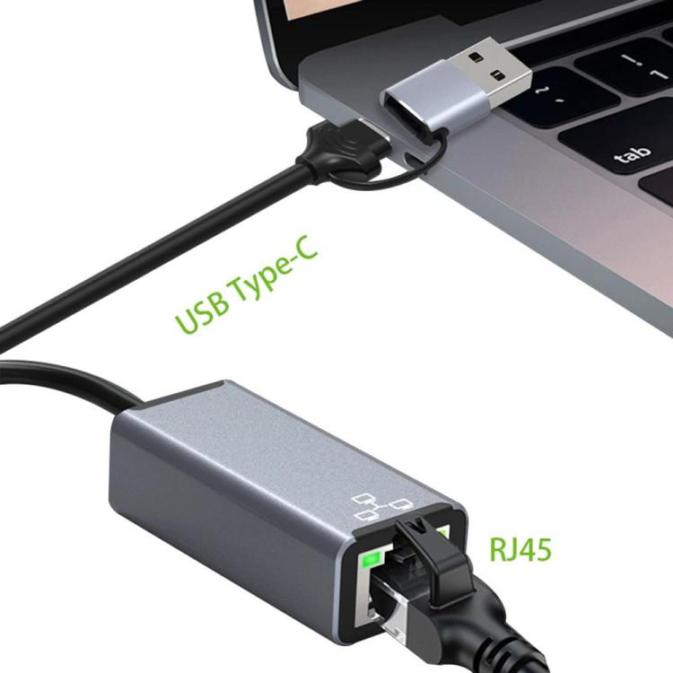 HC-72S USB-C / USB-A to RJ45 Ethernet Adapter 100Mbps Network Converter — view 4