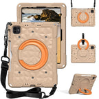 Magic Ring Rotation Holder Shockproof Tablet Case with Shoulder Straps