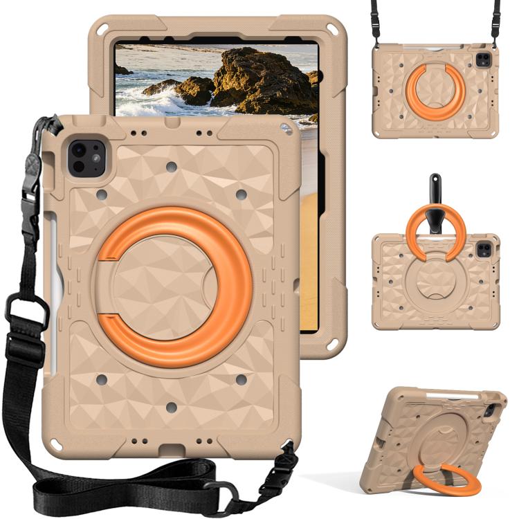 Magic Ring Rotation Holder Shockproof Tablet Case with Shoulder Straps