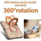 Magic Ring Rotation Holder Shockproof Tablet Case with Shoulder Straps — For iPad 10.2 2022 / 2021 / 10.5