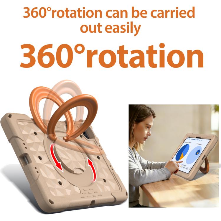 Magic Ring Rotation Holder Shockproof Tablet Case with Shoulder Straps — For iPad 10.2 2022 / 2021 / 10.5