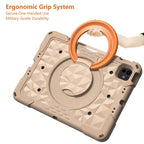 Magic Ring Rotation Holder Shockproof Tablet Case with Shoulder Straps — Olive Drab