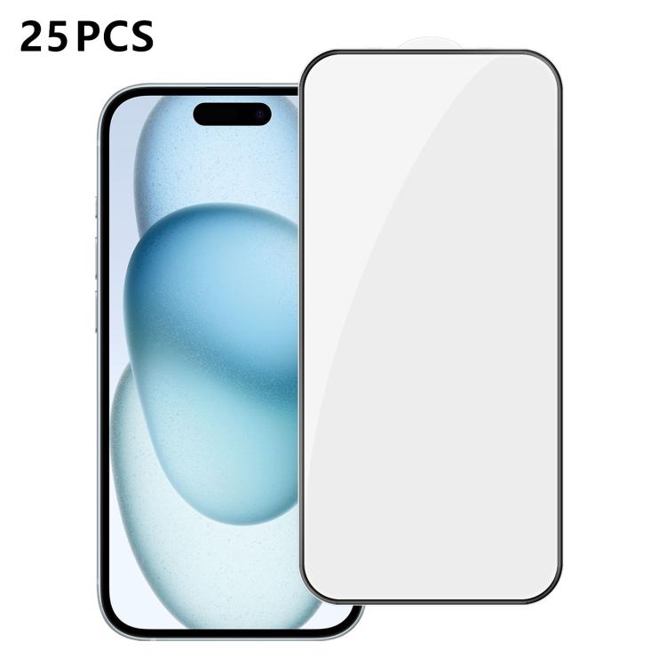 25pcs High-Aluminum Full-Coverage Anti-Fingerprint Screen-Printed HD Tempered Glass Film