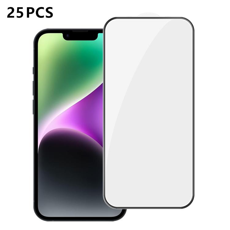 25pcs High-Aluminum Full-Coverage Anti-Fingerprint Screen-Printed HD Tempered Glass Film