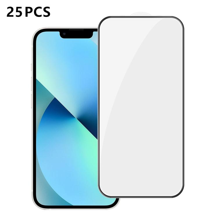 25pcs High-Aluminum Full-Coverage Anti-Fingerprint Screen-Printed HD Tempered Glass Film