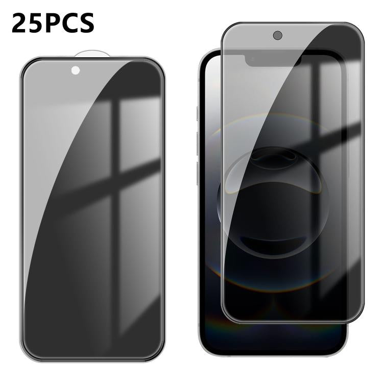 25pcs High-Aluminum Full-Coverage Anti-Fingerprint Screen-Printed Privacy Tempered Glass Film