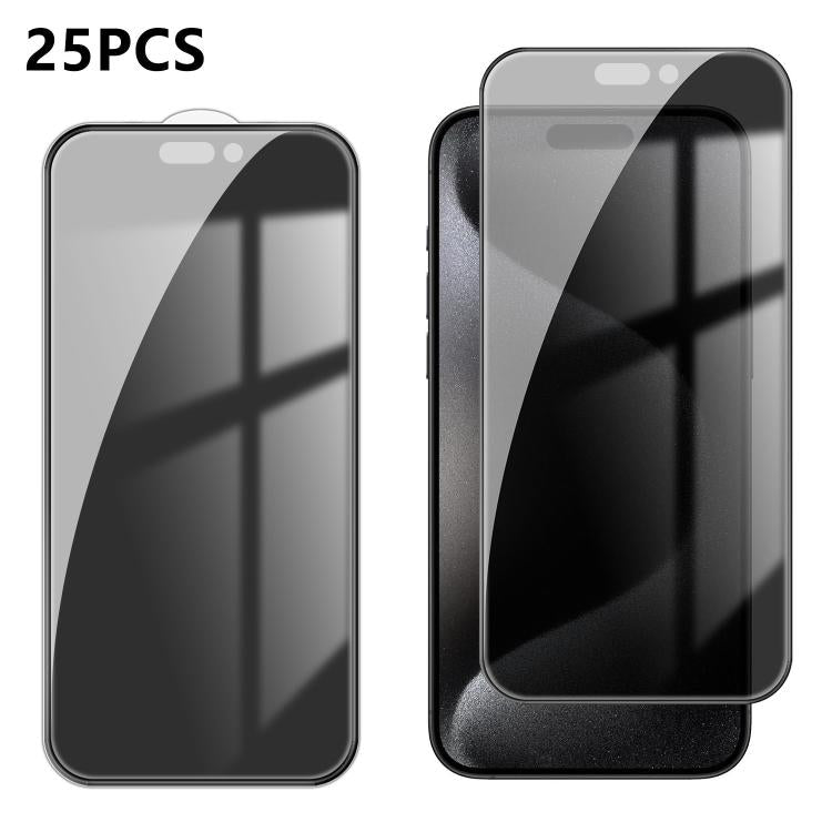 25pcs High-Aluminum Full-Coverage Anti-Fingerprint Screen-Printed Privacy Tempered Glass Film