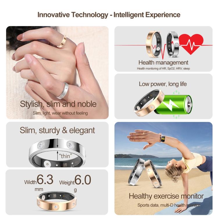 HR01 SIZE 10 Smart Ring, Support Heart Rate / Blood Oxygen / Sleep Monitoring / Female Menstrual Cycle