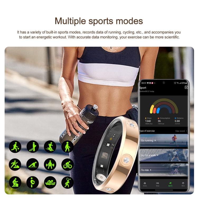 HR01 SIZE 10 Smart Ring, Support Heart Rate / Blood Oxygen / Sleep Monitoring / Female Menstrual Cycle